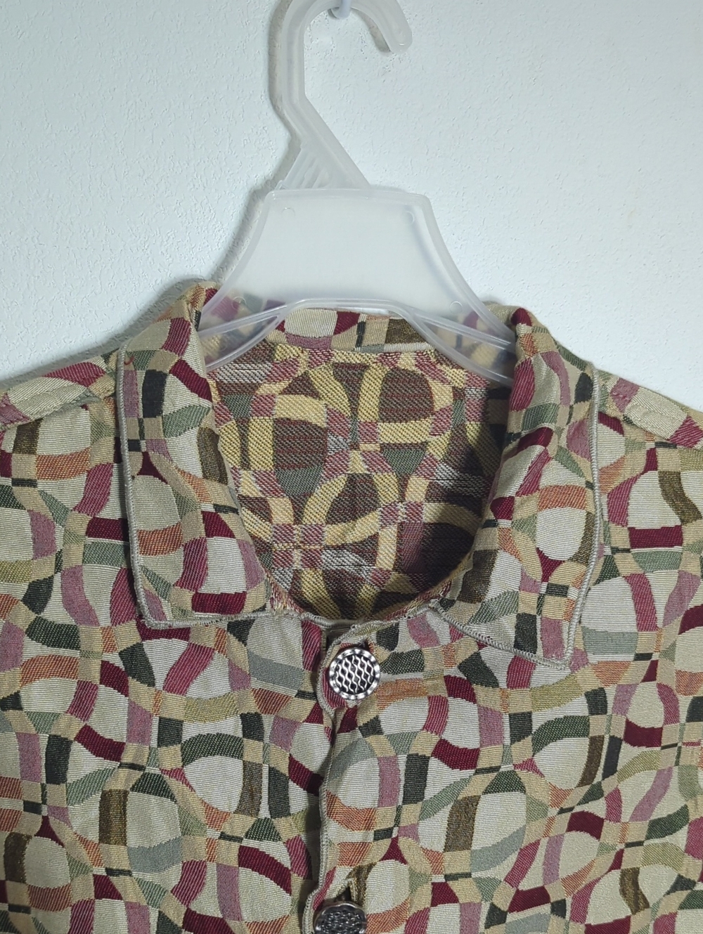 Winding‎ River Womens Jacket Blazer Lagenlook Artsy Boho Tapestry Brocade Medium